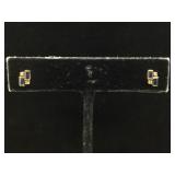 14K gold earrings with sapphire and diamonds