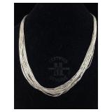 Sterling liquid silver necklace. Approx 18 in,