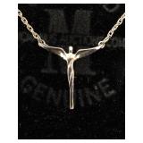 Sterling necklace with angel pendant, in box.