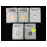 Cased coins some silver