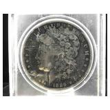 1889 Morgan dollar silver in case