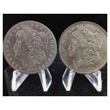 2-Silver Morgan dollars various years