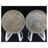 2-Silver Morgan dollars various years