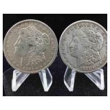 2-Silver Morgan dollars various years