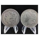 2-Silver Morgan dollars various years