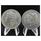 2-Silver Morgan dollars various years