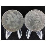 2-Silver Morgan dollars various years