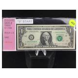 RADAR Note $1 Dollar  Bill 1988