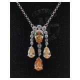 Sterling necklace with gemstones