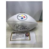 Autographed steeler football rocky bleier with