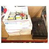 Boxes of assorted 8track tapes and case