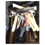 Plastic bin of Assorted Hammers