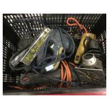 Crate of assorted power tools
