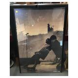 Pearl Jam Poster in frame, approx 3 ft tall