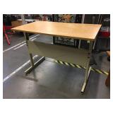 Wood top desk w/metal legs, approx 42 inches long