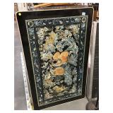 Asian floor dining table w/folding legs, approx