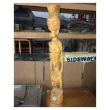 Wood decorative sculpture, approx 3 ft tall