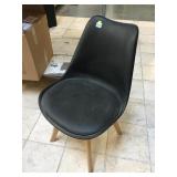 4 black chairs w/wood legs