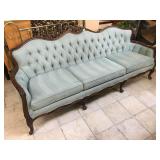 Vintage Couch w/hand carved wood frame, approx 7