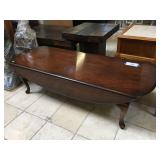 Wood coffee table, approx over 4 ft long