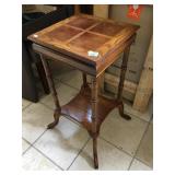 Square wood side table, approx 1.5 ft long