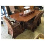 Large Wood dining table w/6 chairs, approx 86