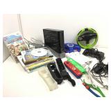 Wii Game Console with controllers and games.