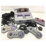 Super Nintendo Game Console with controllers,