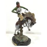 CM Russell Bronze Bronco Twister Sculpture 12in.