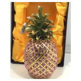 New Jeweled Pineapple Trinket Box.  2 stones on