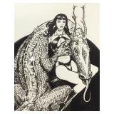 Original Sam Glanzman Ink Drawing of Vampirella