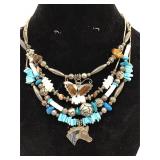 Four Beaded Necklaces w/ Barrel Clasps.