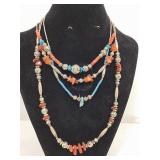 Four Beaded Necklaces w/ Barrel Clasps