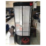 Black lighted display w/shelves and key, approx