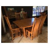 Mission Style dining table w/6 chairs
