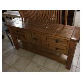 Mission style hall table, approx 5 ft long