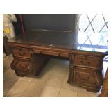 Michael Amini desk w/glass top, approx 6 ft long