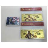 Metallic Fantasy Banknotes and playing cards.