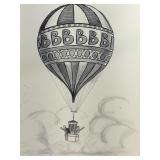 W Miller drawing in frame. No glass. Framed to