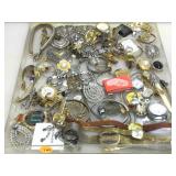 Assorted costume jewelry and more.