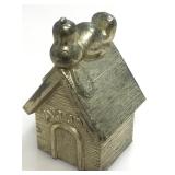 1966 plated Snoopy Coin bank. Approx 3x6.