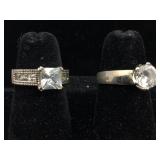 Sterling rings with gemstones. SZ 6 and 5 1/2