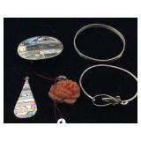 Sterling rose pendant and more