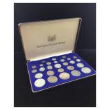 Silver coins of the 20th century set in box