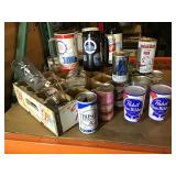 Assorted Vintage Cans and Glasses