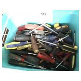 Tub of Assorted Screw Drivers