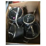 Calphalon assorted pots with lids