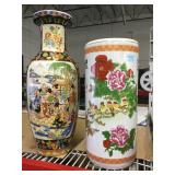 Pair of Asian vases tallest 22in