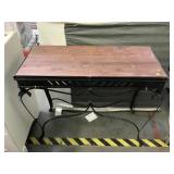 Wood top hall table w/metal frame, Approx 3 ft