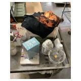 Cart of assorted household decorative items